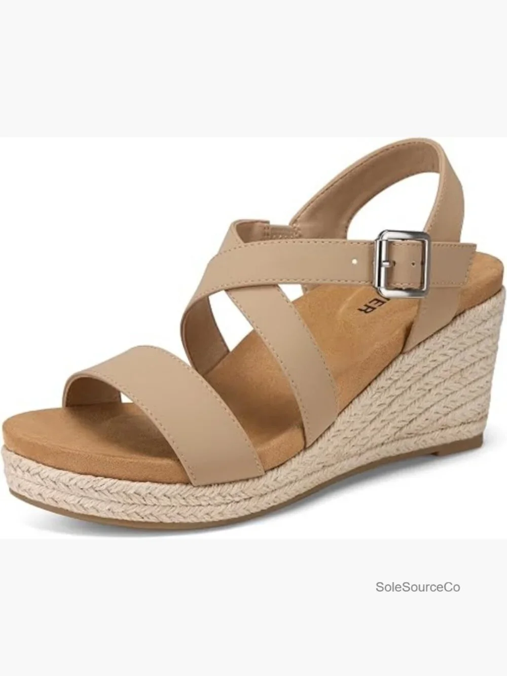 Espadrille Wedge Sandals with Adjustable Ankle Strap 3.3in Heel